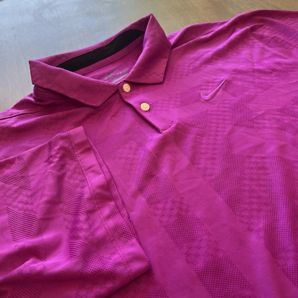 Nike Mens Dri-FIT Golf Polo Shirt XL Purple Geometric Pattern CK5924-551